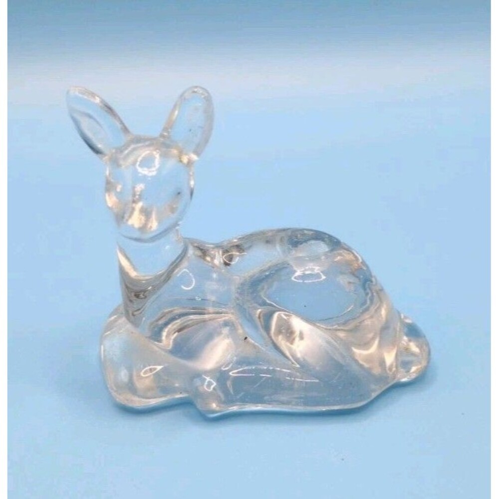 Mini Taper Candle Holder Biedermann Adorable Doe Baby Fawn Deer Glass Figurine